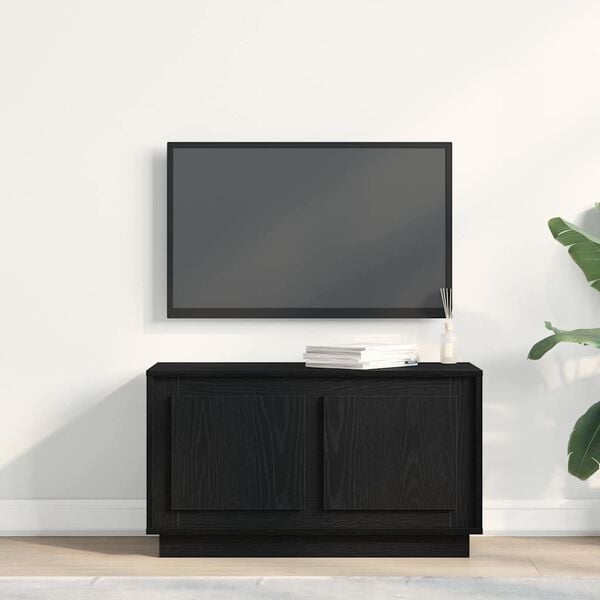 vidaXL Mobile TV Rovere nero 80 x 35 x 45 cm Legno multistrato