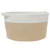 vidaXL Cestino Portaoggetti Beige e Bianco Ø40x25 cm in Cotone