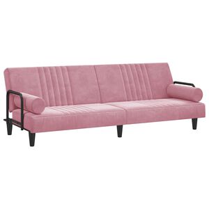 vidaXL Divano Letto con Braccioli Rosa in Velluto