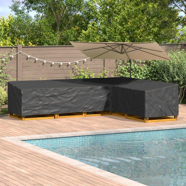 vidaXL Copertura per mobili Nero 330 x 255 x 80 cm Tessuto Oxford 600D