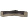 vidaXL Set Divani da Giardino 7 pz con Cuscini in Polyrattan Grigio