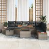 vidaXL Set Divano da Giardino con cuscino 9 pcs Grigio Poly Rattan