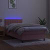 vidaXL Letto a Molle con Materasso e LED Rosa 80x200 cm in Velluto