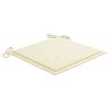 vidaXL Sedie da Giardino con Cuscini Crema 4 pz Massello di Teak