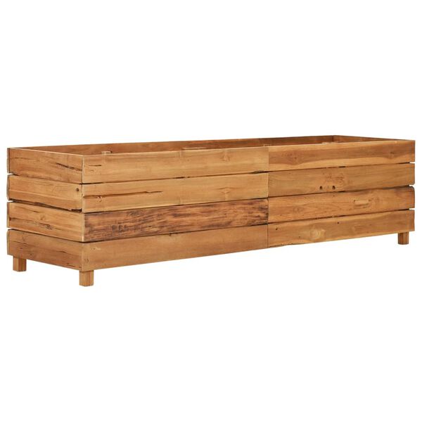 vidaXL Letto Rialzato 150x40x38 cm Legno di Teak di Recupero e Acciaio