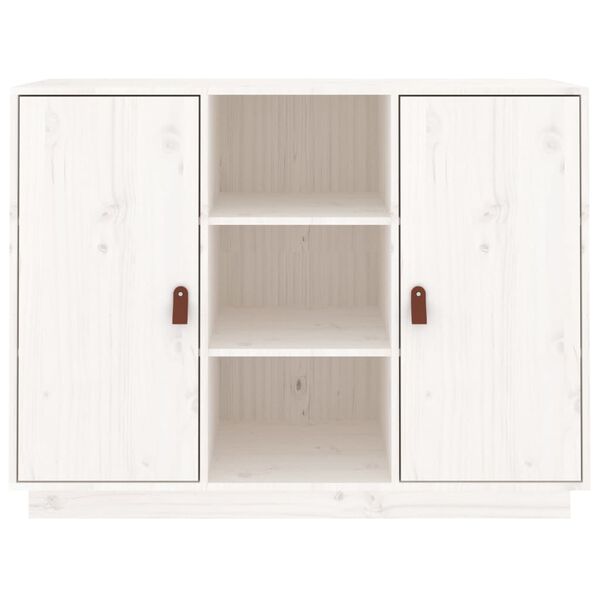vidaXL Credenza Bianca 100x40x75 cm in Legno Massello di Pino
