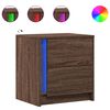 vidaXL Comodino con Luci LED Rovere Marrone in Legno Multistrato