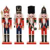 vidaXL Schiaccianoci di Natale TURKU 4 pz Rosso e Nero 30 cm