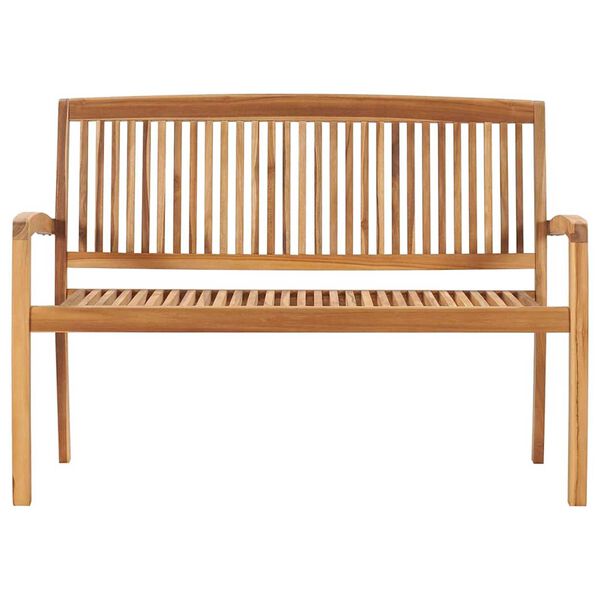 vidaXL Panchina da Giardino Impilabile e Cuscino 128,5cm Teak Massello