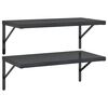 vidaXL Mensole a Muro 2 pz 75x40 cm Nero in Acciaio Inossidabile