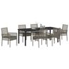 vidaXL Set da Pranzo per Giardino con cuscino 7 pcs Grigio polyrattan