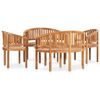vidaXL Set Salotto da Giardino 5 pz Design Curvo in Massello di Teak