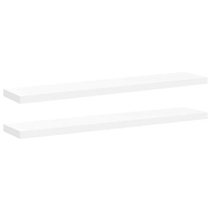 vidaXL Scaffali a Parete 2 pz Bianchi 120x23,5x3,8 cm in MDF
