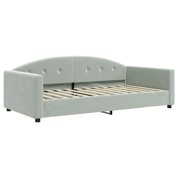 vidaXL Divano Letto Estraibile Cassetti Grigio Chiaro 100x200 Velluto