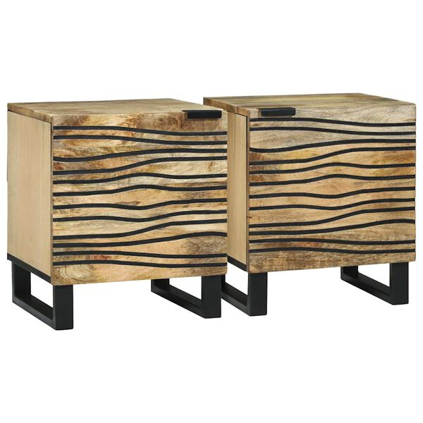 vidaXL Armadio da Notte 2 pcs Marrone 40 x 33 x 46 cm