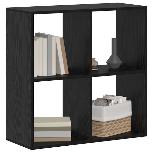 vidaXL Armadio per Libri Rovere Nero 69,5 x 29 x 69,5 cm
