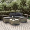 vidaXL Set Divani da Giardino 5 pz con Cuscini in Polyrattan Grigio