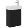 vidaXL Mobile bagno con rubinetto Nero 45,5 x 22,5 x 84 cm