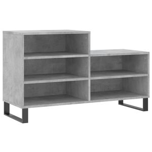 vidaXL Scarpiera Grigio Cemento 102x36x60 cm in Legno Multistrato