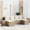 vidaXL Set Divano da Giardino con cuscino 6 pcs Beige polyrattan