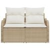 vidaXL Divano da giardino Beige 121 x 62 x 69cm polyrattan