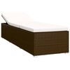 vidaXL Lettino Prendisole con Cuscino e Tavolino in Polyrattan Marrone