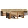 vidaXL Set di divani da esterno 7 pz Naturale e Beige