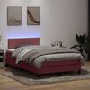 vidaXL Letto a Molle con Materasso e LED Rosa 120x220 cm in Velluto