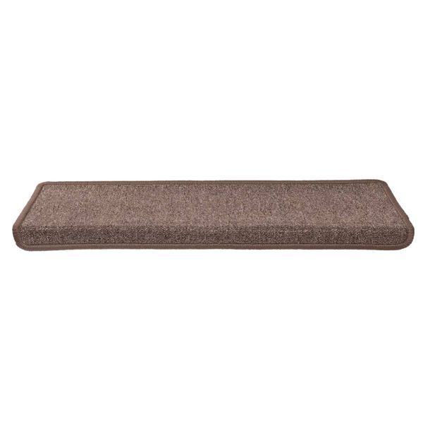 vidaXL Tappetini per scale 15 pz 65x21x4 cm Marrone Bordo rettangolare