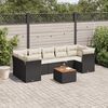 vidaXL Set Divani da Giardino con Cuscini 8 pz Nero in Polyrattan