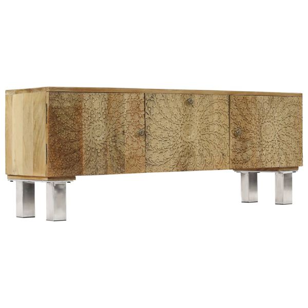 vidaXL Mobile Porta TV in Legno Massello di Mango 118x30x45 cm