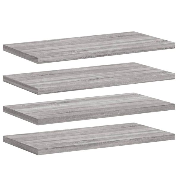 vidaXL Mensole Parete 4pz Grigio Sonoma 40x20x1,5cm Legno Multistrato