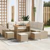 vidaXL Set Divano da Giardino con cuscino 9 pcs Beige polyrattan
