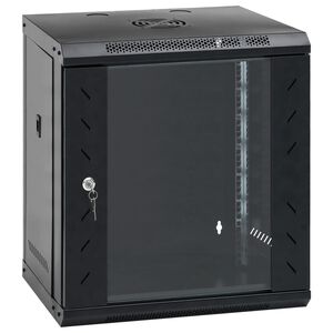 vidaXL Armadietto di Rete a Parete 12U da 19" IP20 53x40x60 cm