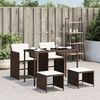 vidaXL Set da Pranzo da Giardino 5pz con Cuscini in Polyrattan Marrone