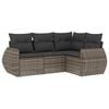 vidaXL Set Divani da Giardino 4 pz con Cuscini in Polyrattan Grigio
