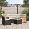 vidaXL Set Divano da Giardino 6 pz con Cuscini Nero in Polyrattan