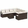 vidaXL Set di divani 9 pz 8-Numero di posti Marrone e Crema Polyrattan