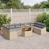vidaXL Set Divano da Giardino 11 pcs Beige Poly Rattan