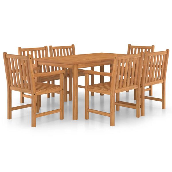 vidaXL Set da pranzo da giardino 7 pz 150x90 cm in legno massello di teak