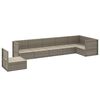 vidaXL Set Divani da Giardino 7 pz con Cuscini in Polyrattan Grigio