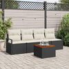 vidaXL Set Divano da Giardino con cuscino 5 pcs Nero polyrattan