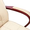 vidaXL Sedia da Ufficio Crema in Vera Pelle
