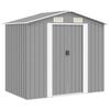 vidaXL Capanno per Attrezzi in Metallo Grigio 204x132x186 cm