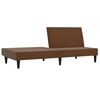 vidaXL Divano Letto a 2 Posti Marrone Tessuto in Microfibra