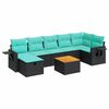 vidaXL Set Divani da Giardino con Cuscini 8 pz Nero in Polyrattan