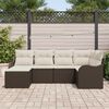 vidaXL Set Divano da Giardino 6 pcs Marrone e bianco Poly Rattan