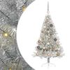 vidaXL Albero di Natale artificiale con luci integrate Argento 120 cm