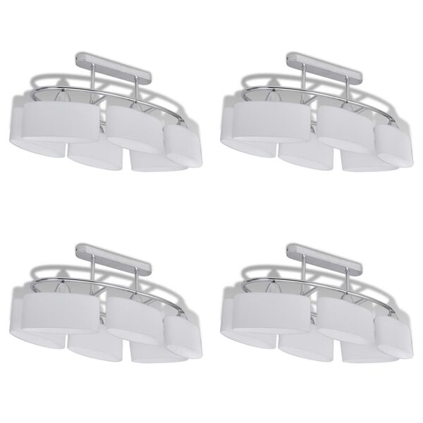 vidaXL Lampade da Soffitto Ellissoidali 4 pz Paralume in Vetro E14
