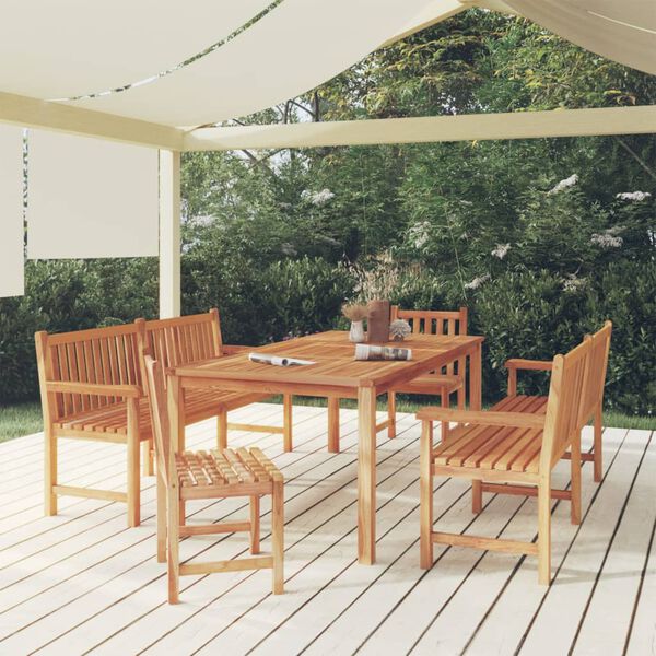 vidaXL Set da Pranzo per Giardino 5 pz in Legno Massello di Teak